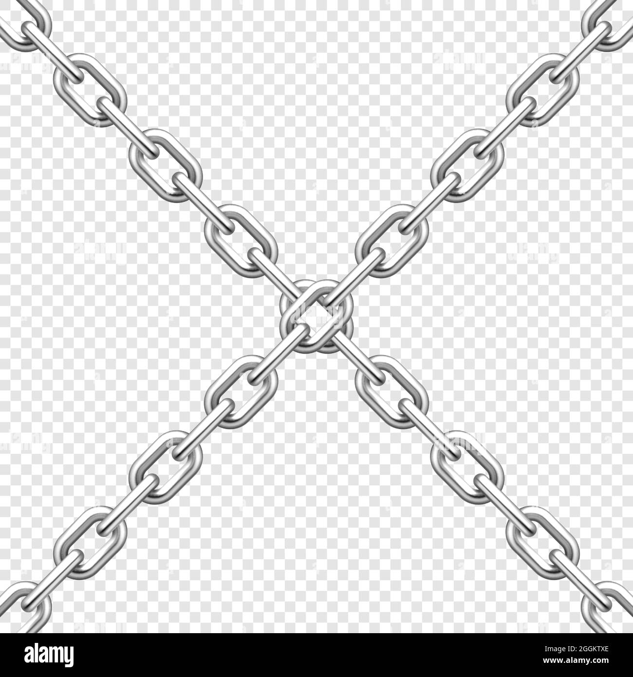 Les chaînes en métal argent brillant avec cadenas code ronde blanche sur  arrière-plan large Image Vectorielle Stock - Alamy