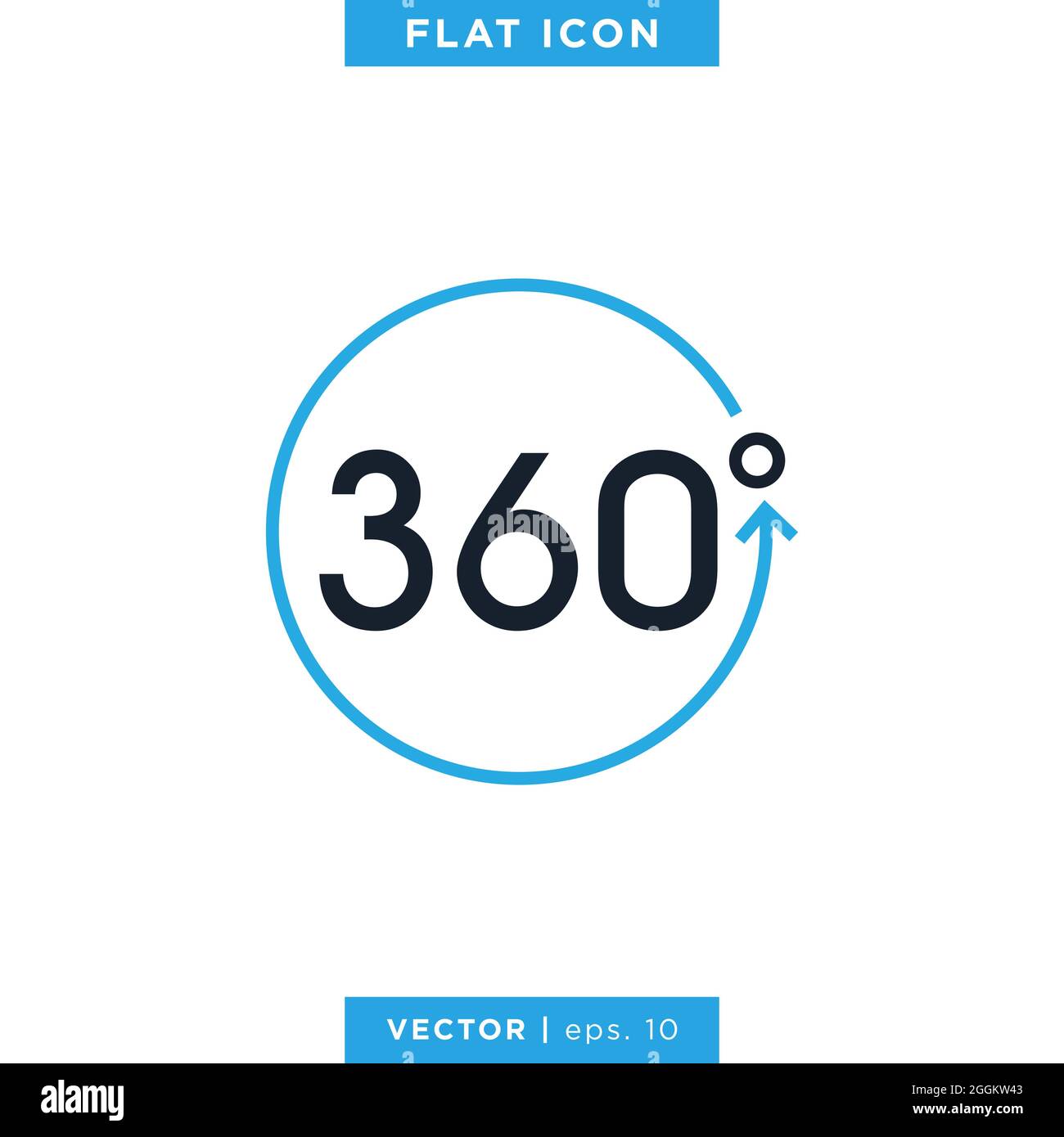 Icône vue à 360 degrés modèle de conception vectoriel. Illustration de Vecteur