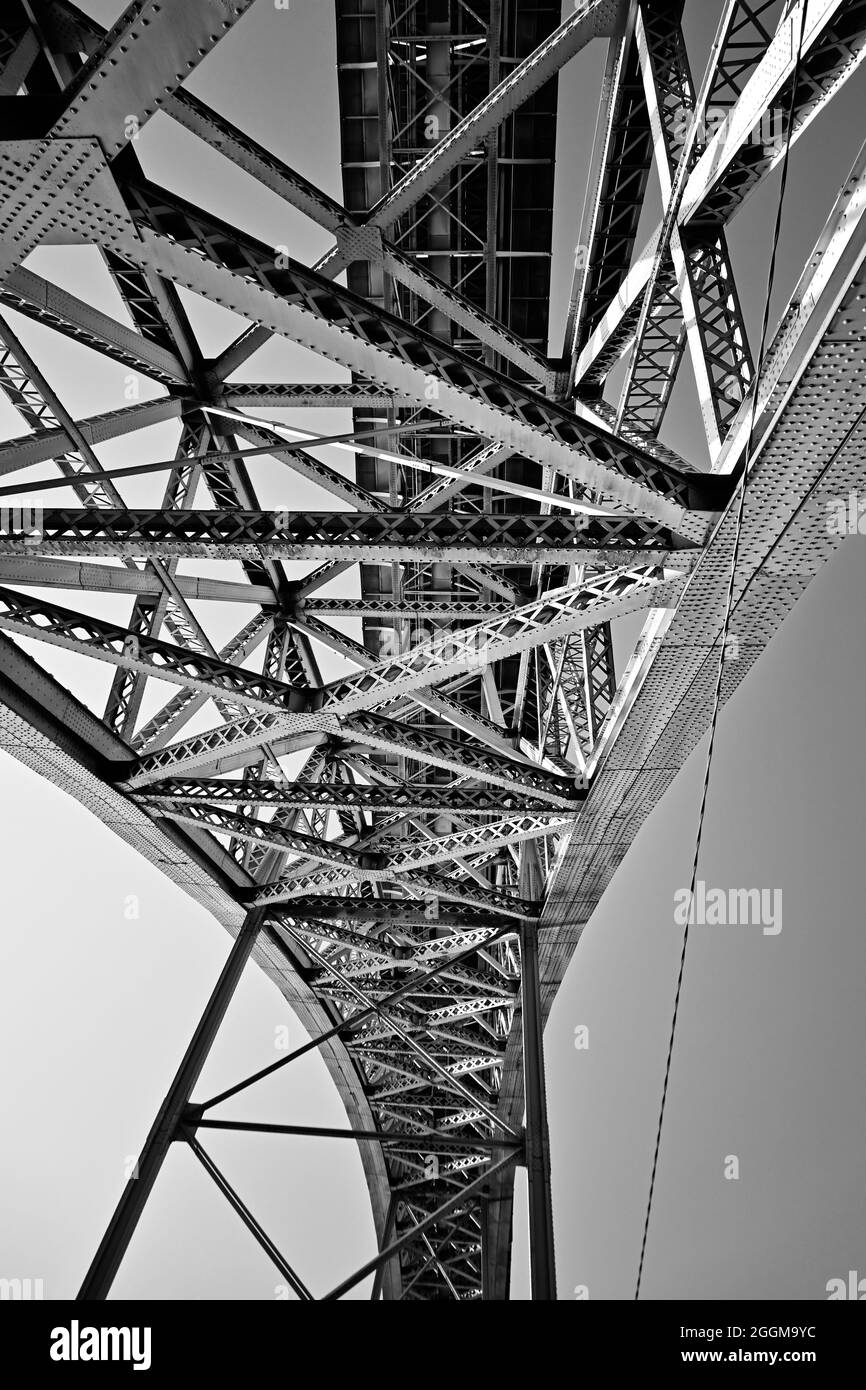 Vue détaillée du pont Dom Luis Porto Portugal Banque D'Images