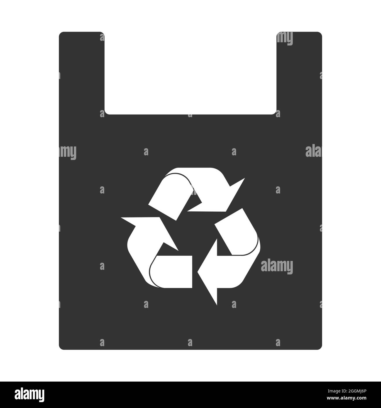 Sac en plastique recyclé écologique, motif graphique ou vecteur d'icône, logo, site Web, réseaux sociaux, application mobile, Illustration de l'interface utilisateur Illustration de Vecteur