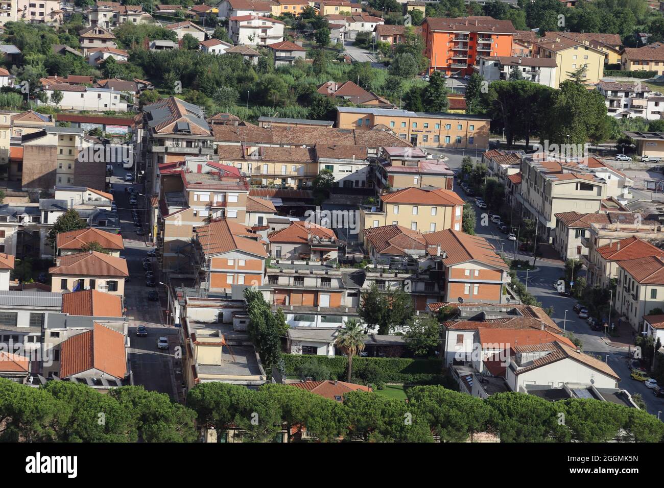 Vue panoramique sur la ville de Sora dans la province de Frosinone, Italie Banque D'Images