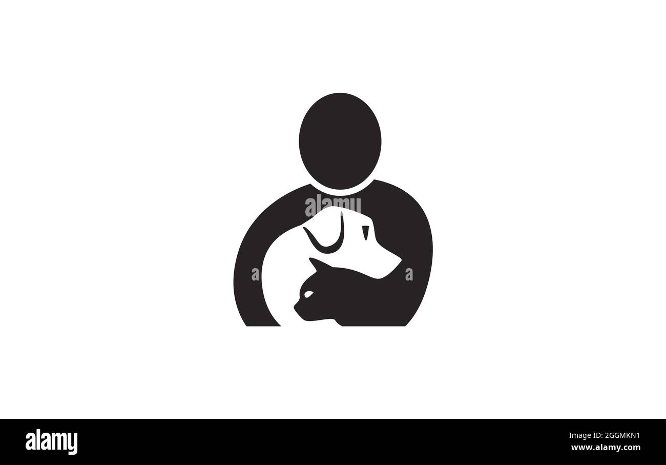 Icône et logo noir pour les amoureux des animaux de compagnie Banque D'Images