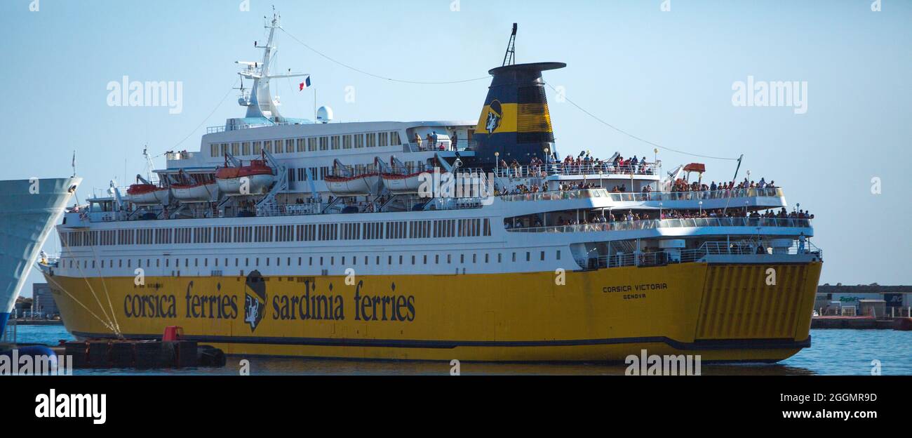 FRANCE. HAUTE-CORSE (2B) BASTIA. CORSE FERRIES ARRIVÉE Banque D'Images