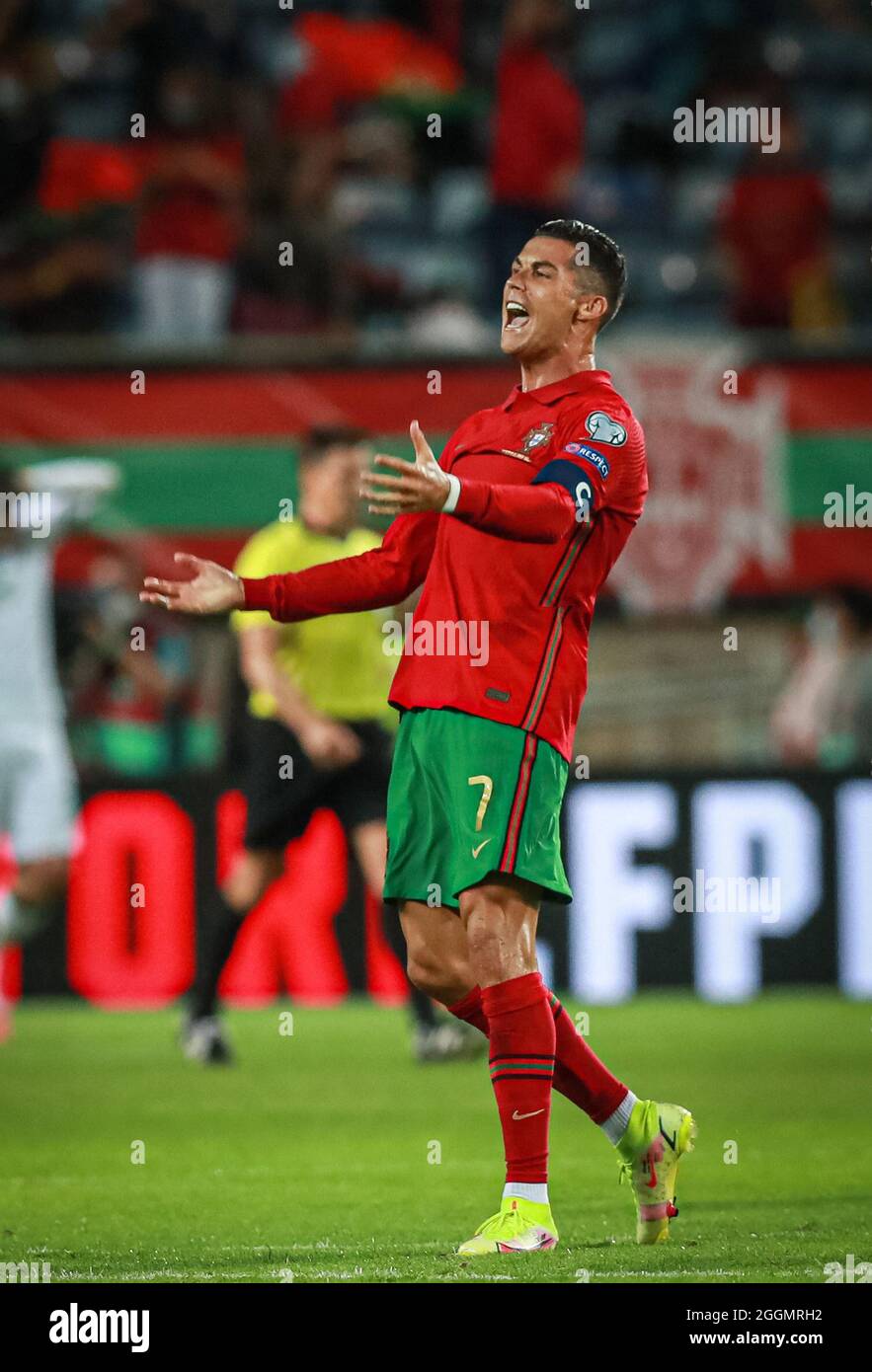 Cristiano Ronaldo célèbre lors de la coupe du monde de la FIFA Qatar 2022  European qualificative Round Un match de football entre le Portugal et la  République d'Irlande au stade de l'Algarve