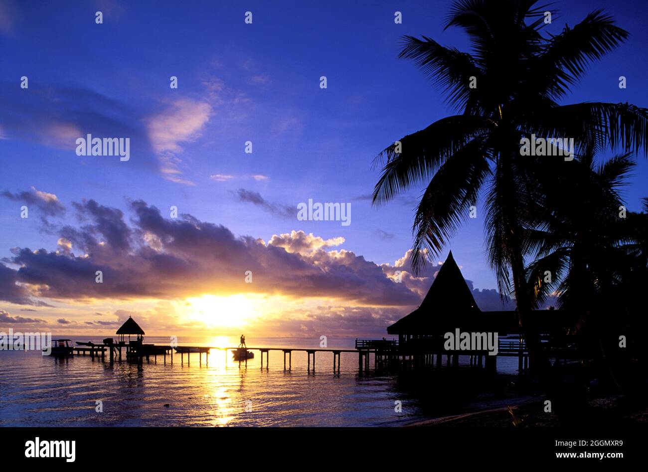 POLYNÉSIE FRANÇAISE. ARCHIPEL DE TUAMOTU. ÎLE RANGIROA. HÔTEL KIA ORA Banque D'Images