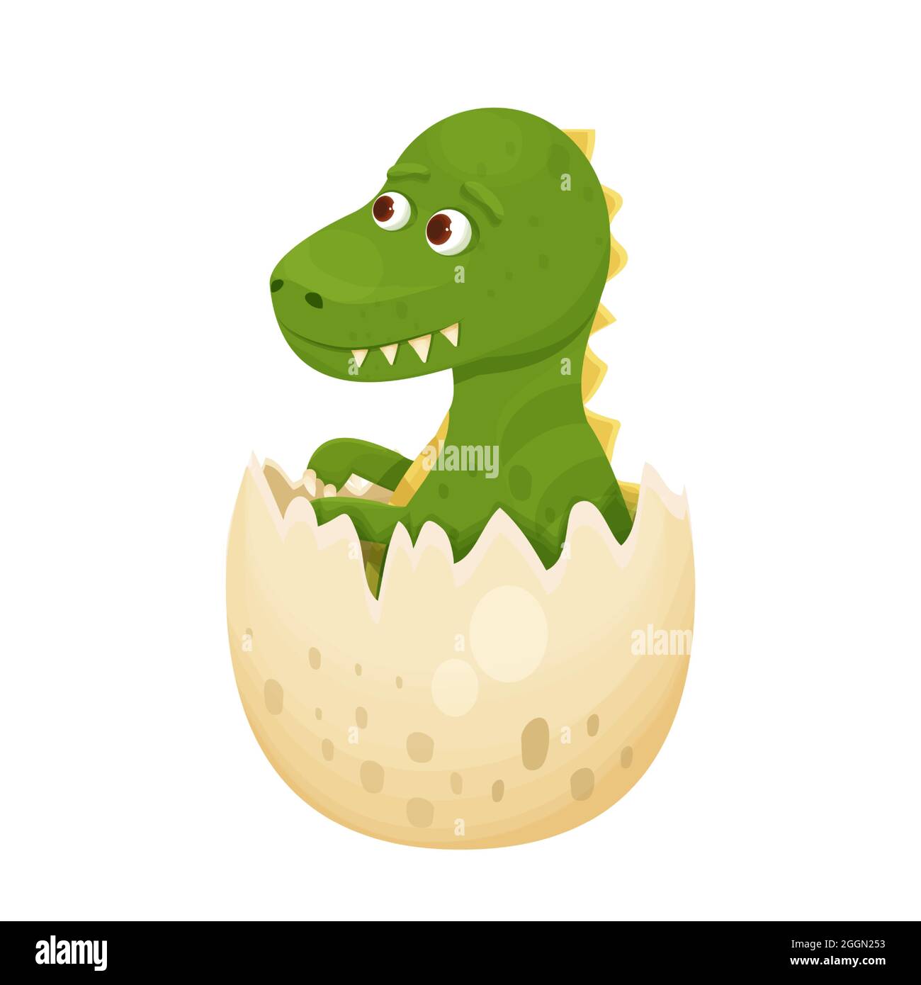 Mignon Dinosaure Bebe En Eclosion D Oeuf Dans Le Style De Dessin Anime Isole Sur Fond Blanc Animal Reptile Petit Monstre Adorable Illustration Vectorielle Image Vectorielle Stock Alamy