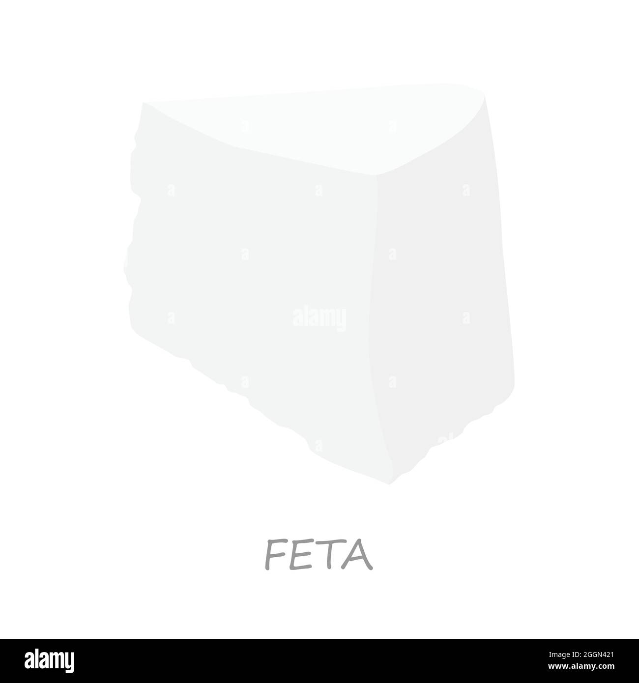 Morceau de fromage feta isolé sur fond blanc. Vecteur Illustration de Vecteur