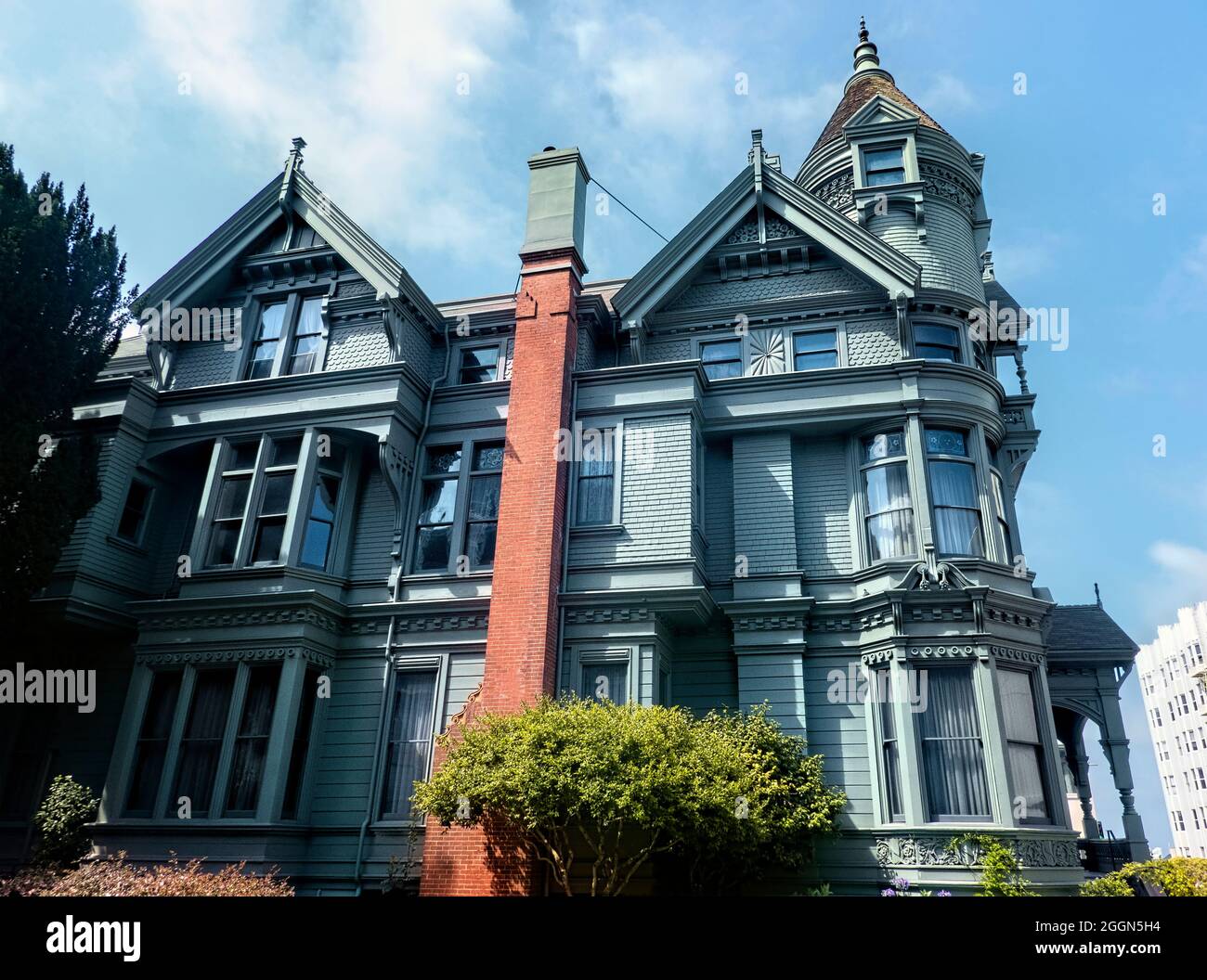 La maison victorienne de Haas–Lilienthal à Pacific Heights, San Francisco, Californie, États-Unis Banque D'Images