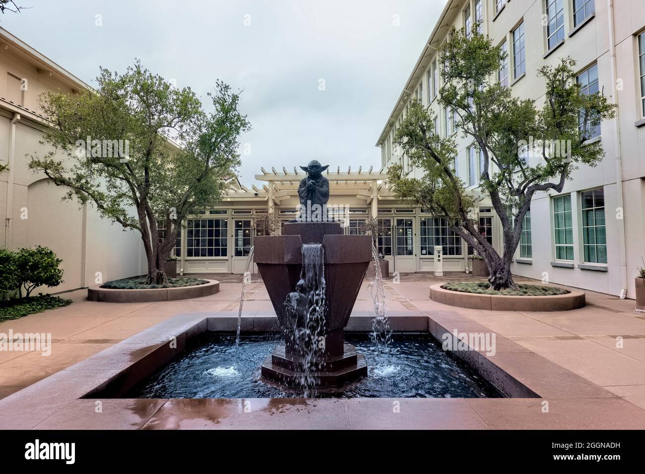 Fontaine Yoda dans le Presidio, San Francisco, Californie, États-Unis Banque D'Images