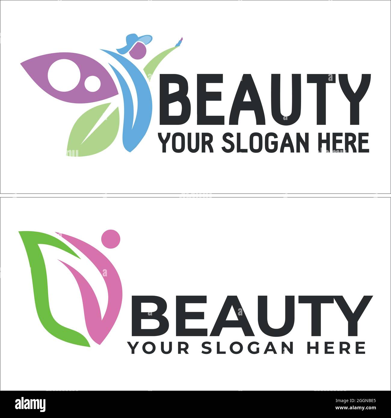 Logo naturel de beauté biologique Illustration de Vecteur