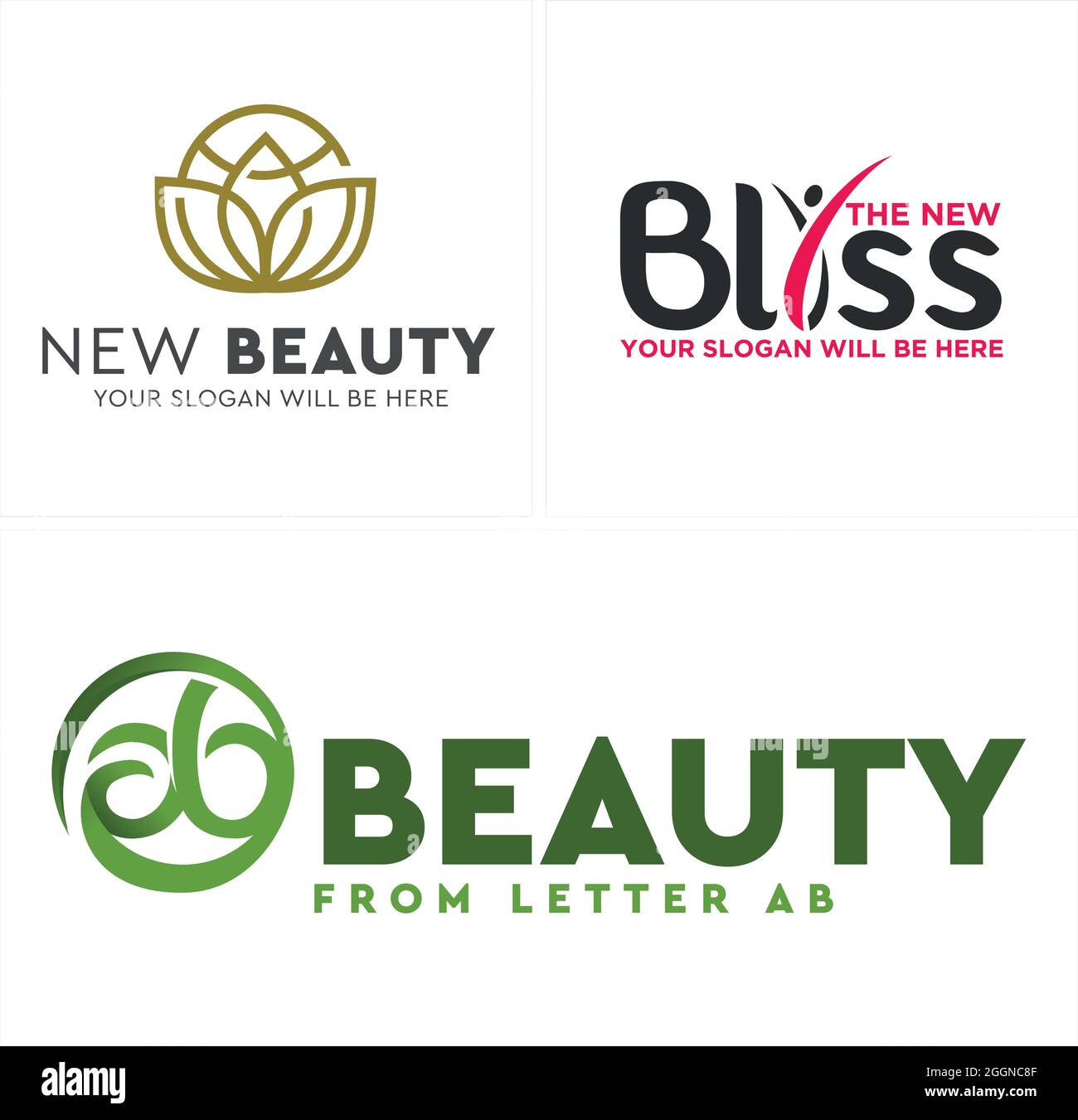 Santé beauté nutrition Eco friendly logo design Illustration de Vecteur