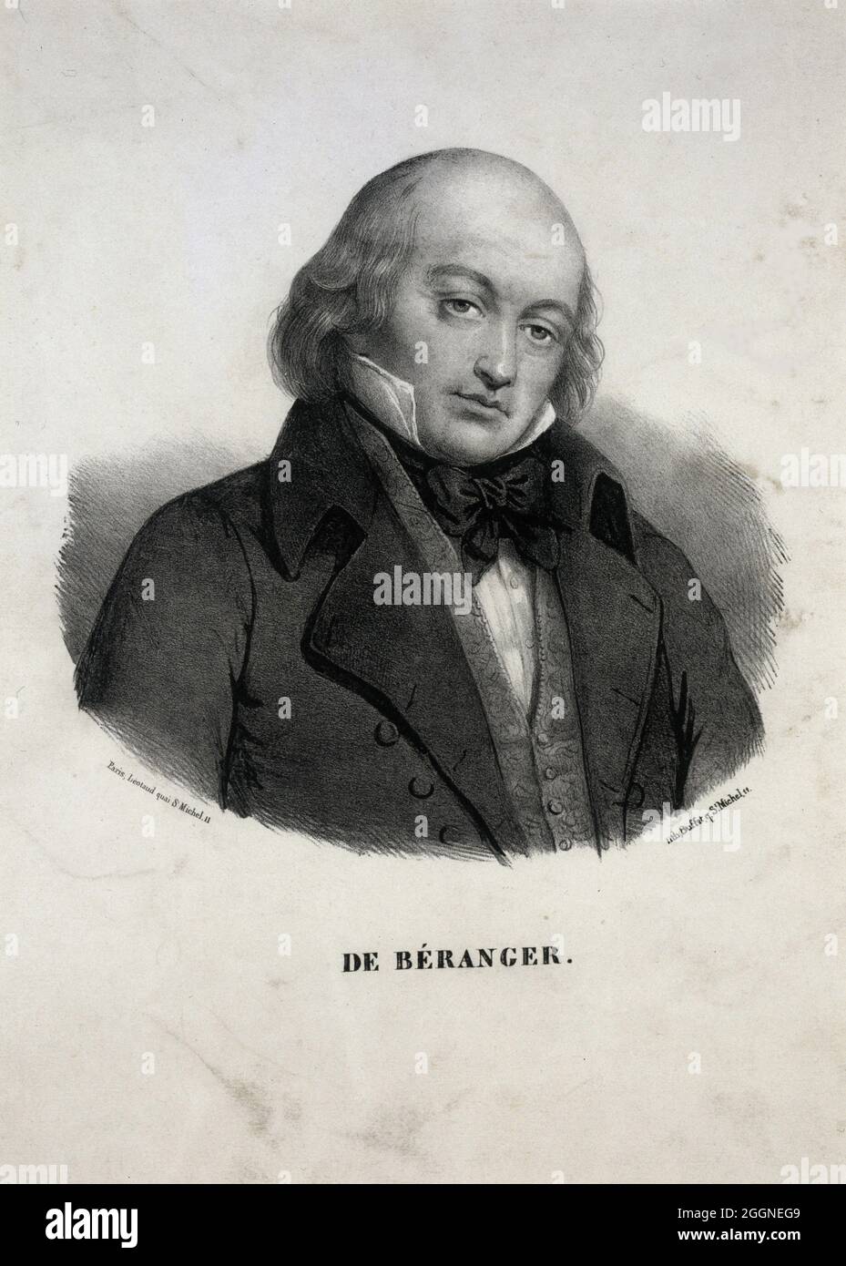 Portrait de Pierre-Jean de Béranger (1780-1857). Musée : COLLECTION PRIVÉE. Auteur: ANONYME. Banque D'Images