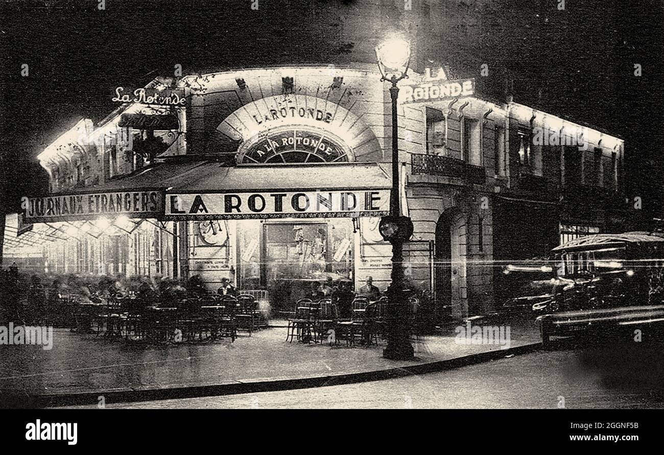 La Rotonde, boulevard du Montparnasse. Musée : COLLECTION PRIVÉE. Auteur: ANONYME. Banque D'Images