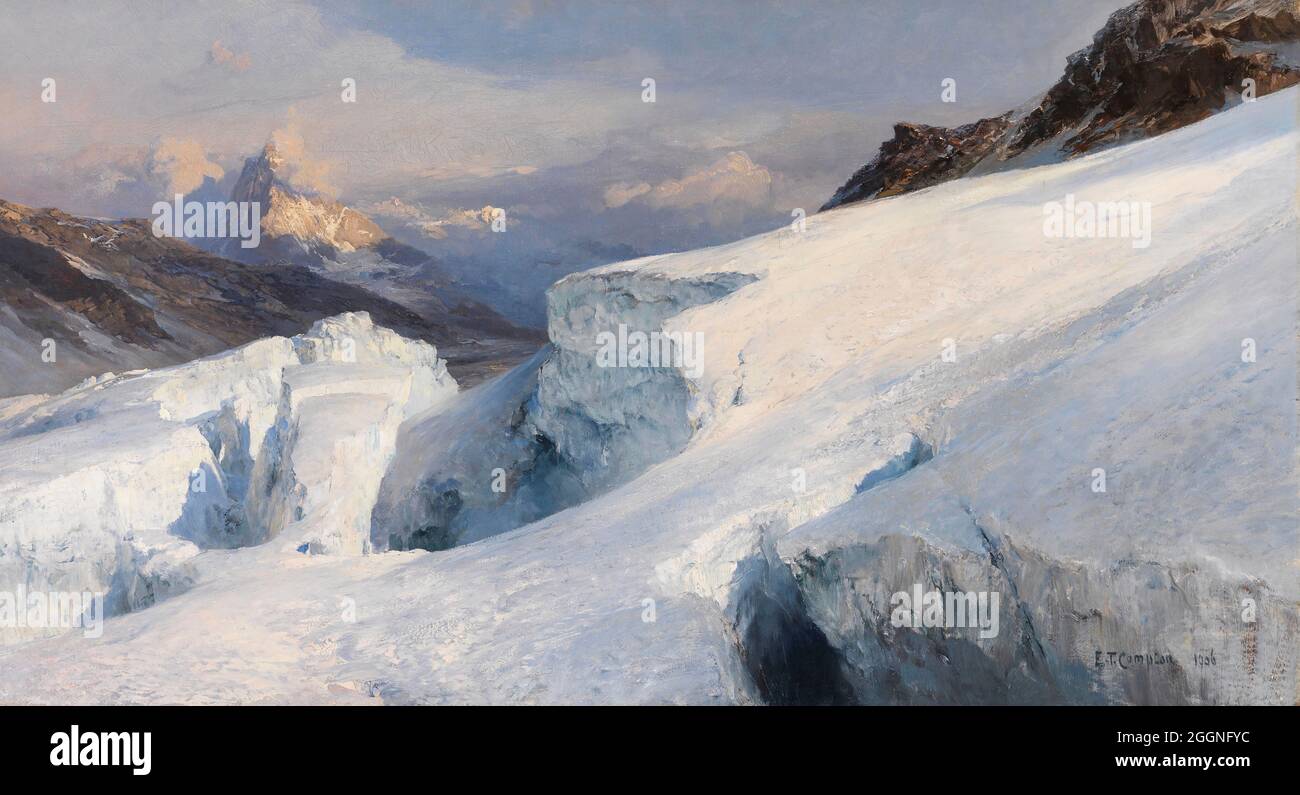 Plateau du glacier. Musée : COLLECTION PRIVÉE. Auteur: Edward Theodore Compton. Banque D'Images