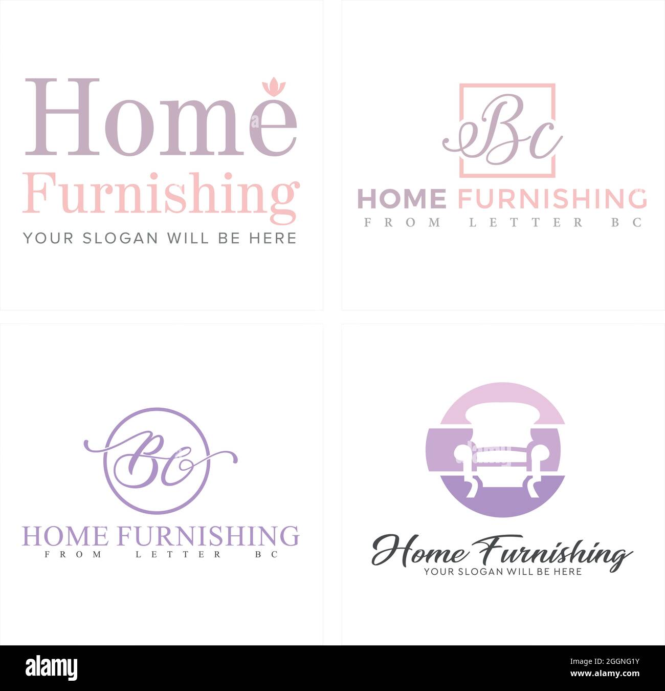 Maison ameublement commerce de détail logo design Illustration de Vecteur