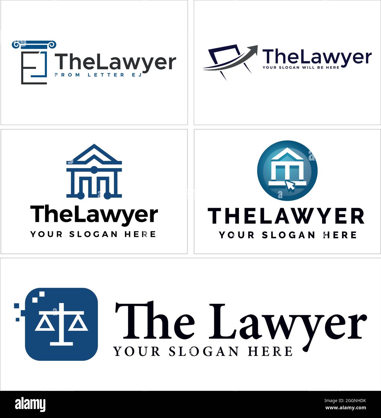 La conception du logo de la technologie du cabinet de justice d'avocat Illustration de Vecteur