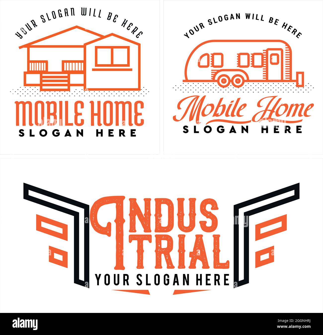 Logo de la maison mobile industrielle Illustration de Vecteur