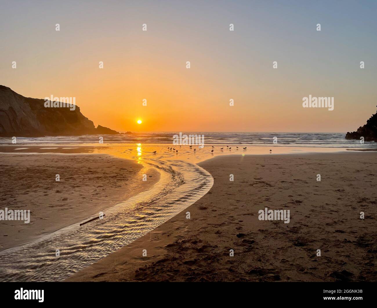 Belle plage au Portugal à sudoeste alentejano près de Zambujeira do Mar Banque D'Images