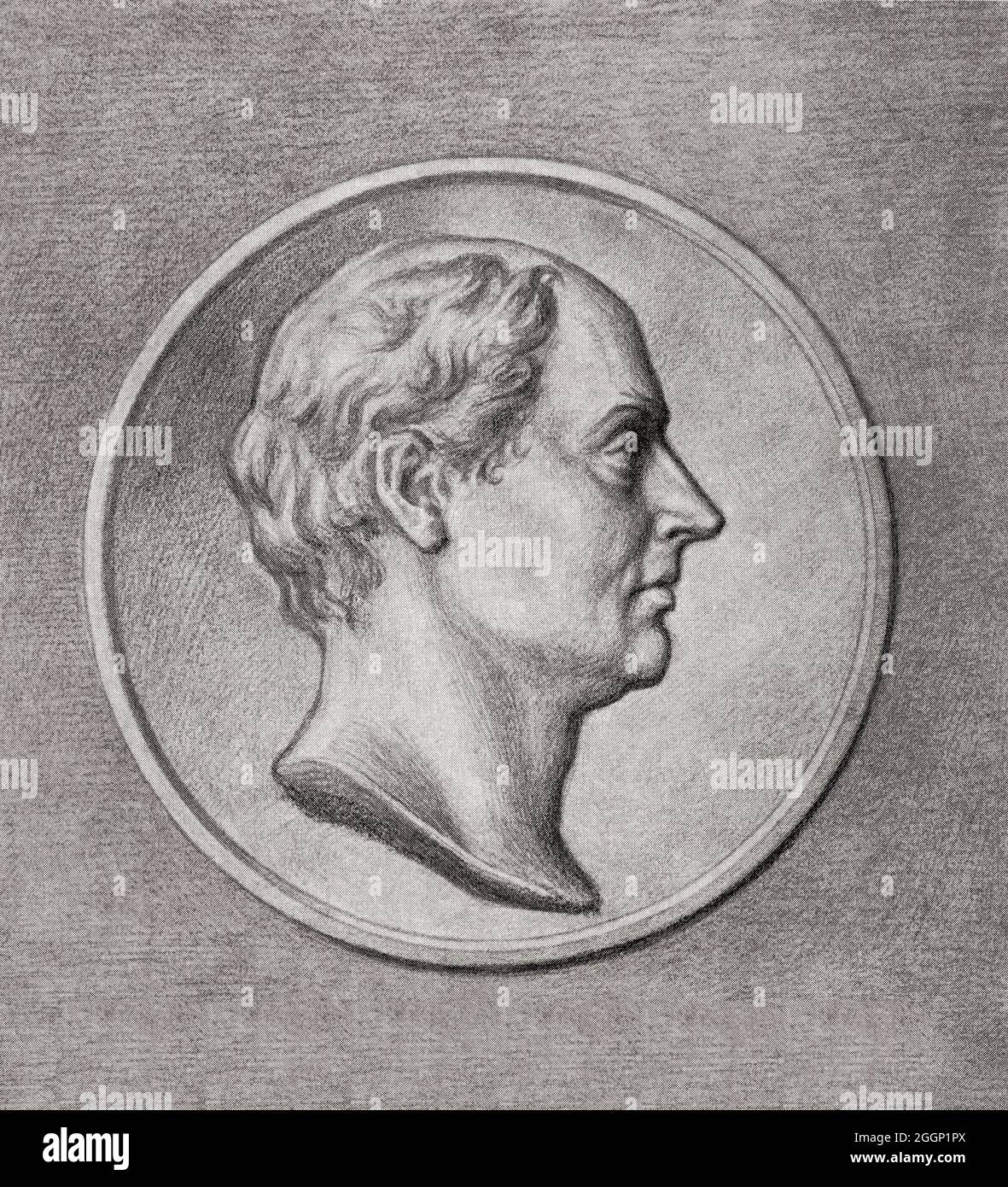 Johan Ludvig Runeberg, 1804-1877. Prêtre luthérien Finlande-Suède, poète lyrique et épique. Il est considéré comme un poète national de Finlande. De Faendrik Stål par Johan Ludvig Runeberg, publié en 1901. Banque D'Images