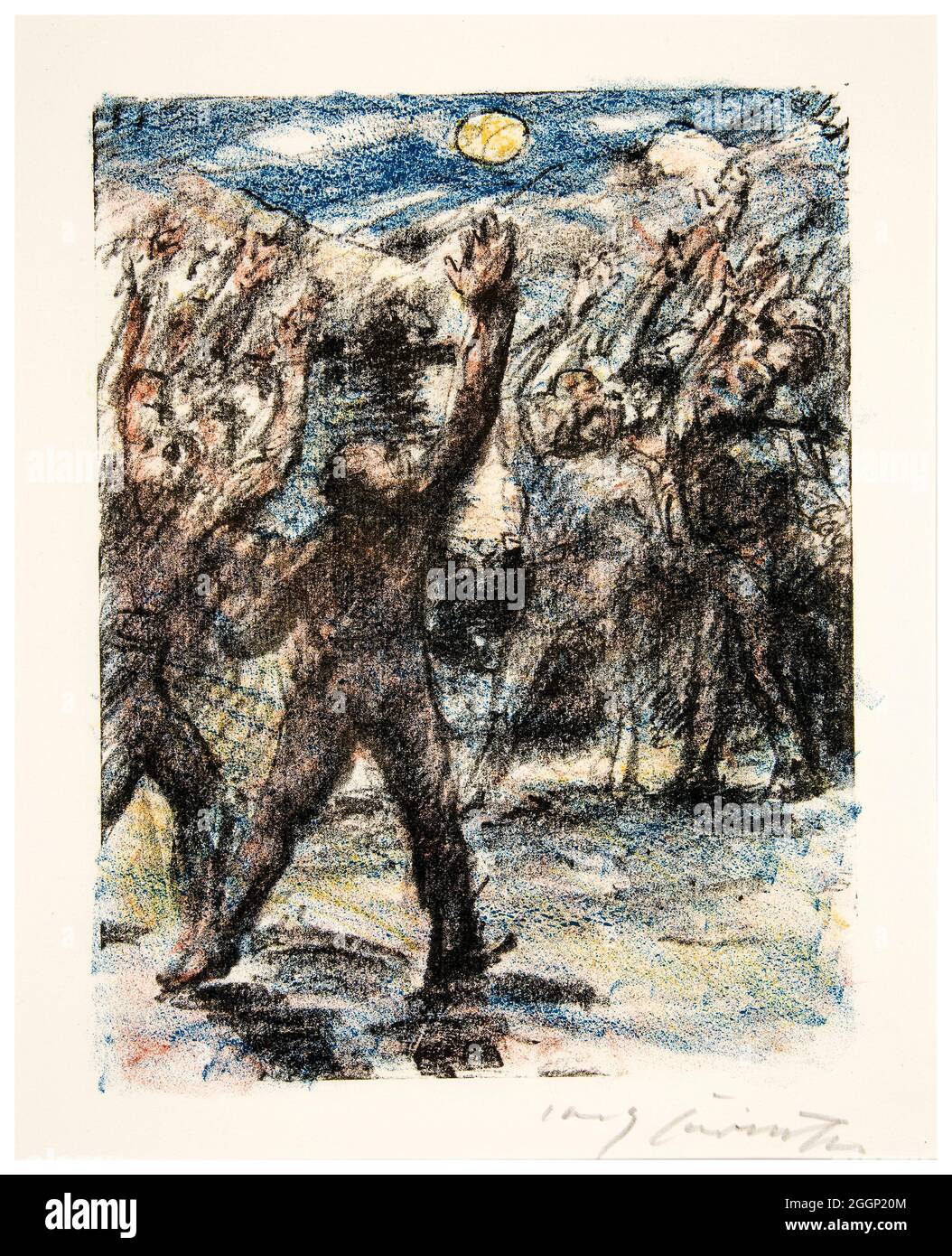 Lovis Corinth, William Tell, The Oath at the Rutli, impression lithographique, avant 1925 Banque D'Images