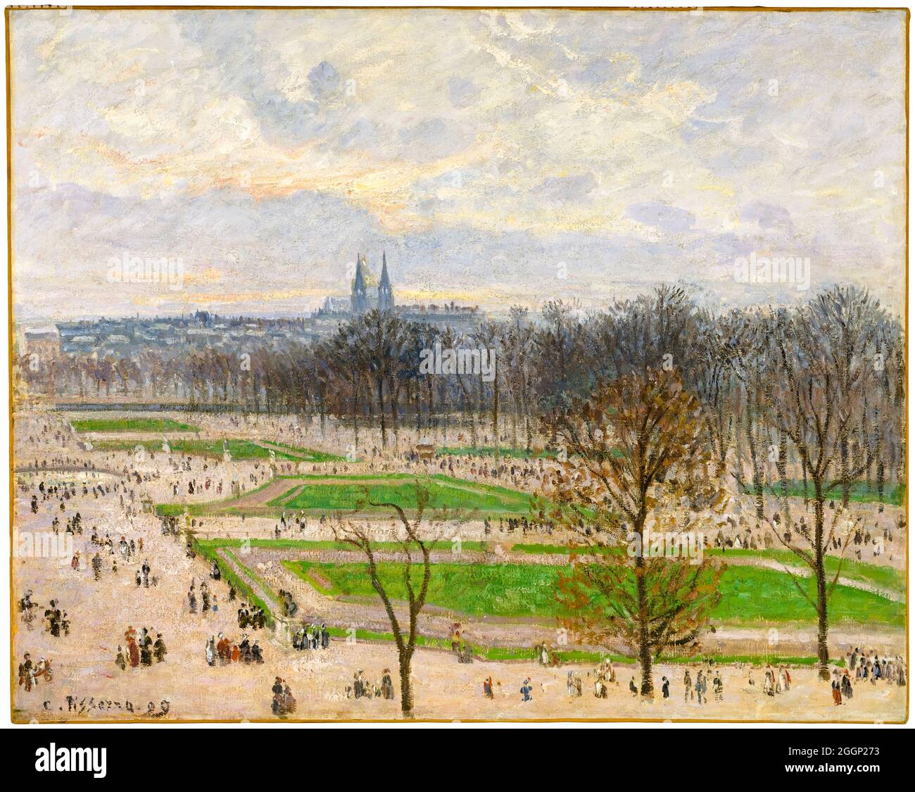 Le jardin des Tuileries un après-midi d'hiver, peinture de paysage par Camille Pissarro, 1899 Banque D'Images