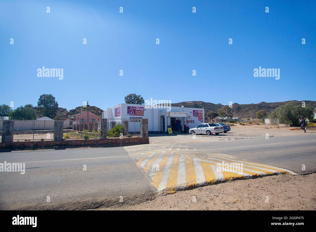 Supermarché Okiep et café à emporter. Norther Cape, Afrique du Sud Banque D'Images
