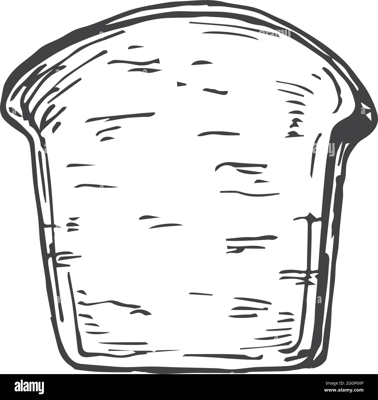 Esquisse Vector Bakery. Illustration dessinée à la main d'un morceau de pain grillé. Isolé Illustration de Vecteur