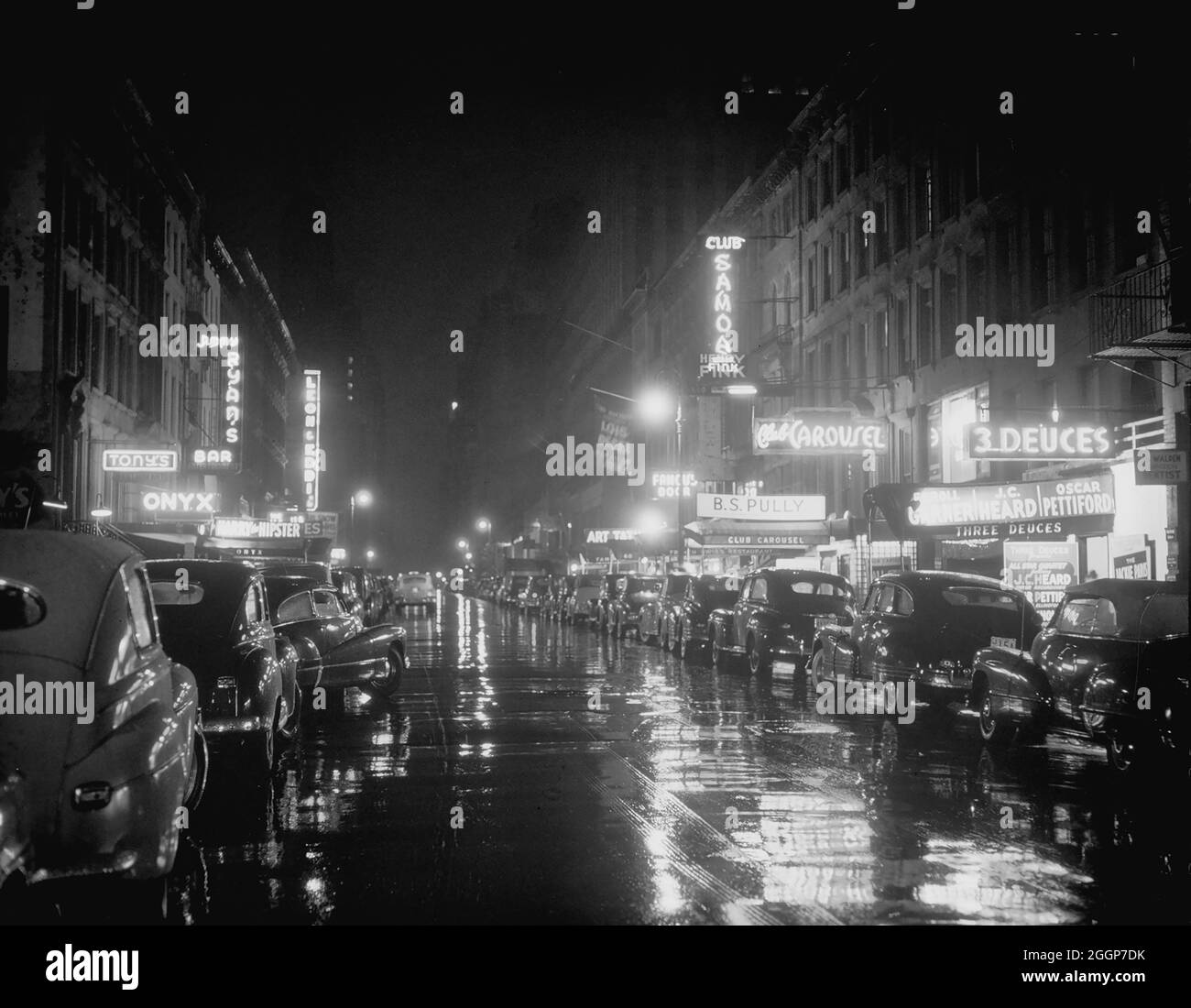 52nd Street, New York, NY, vers 1948. Banque D'Images