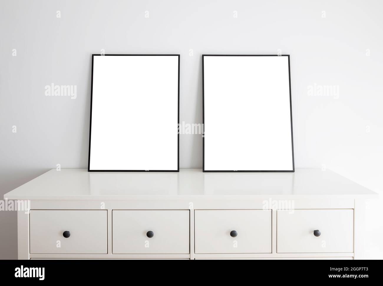 Cadres vides pour maquette en mode portais debout. Banque D'Images