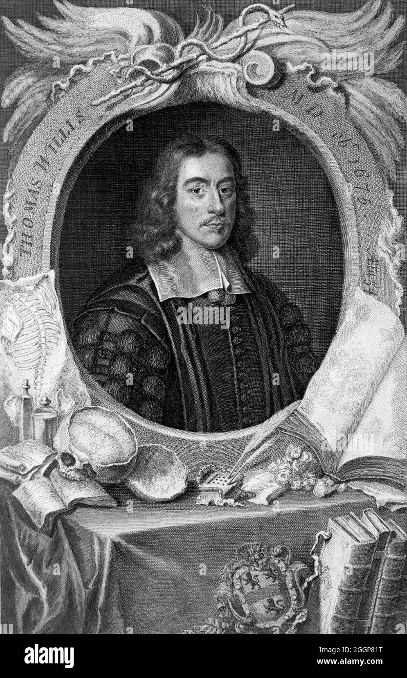 Thomas Willis (1621-1675) est un médecin anglais et membre fondateur de la Royal Society. Banque D'Images