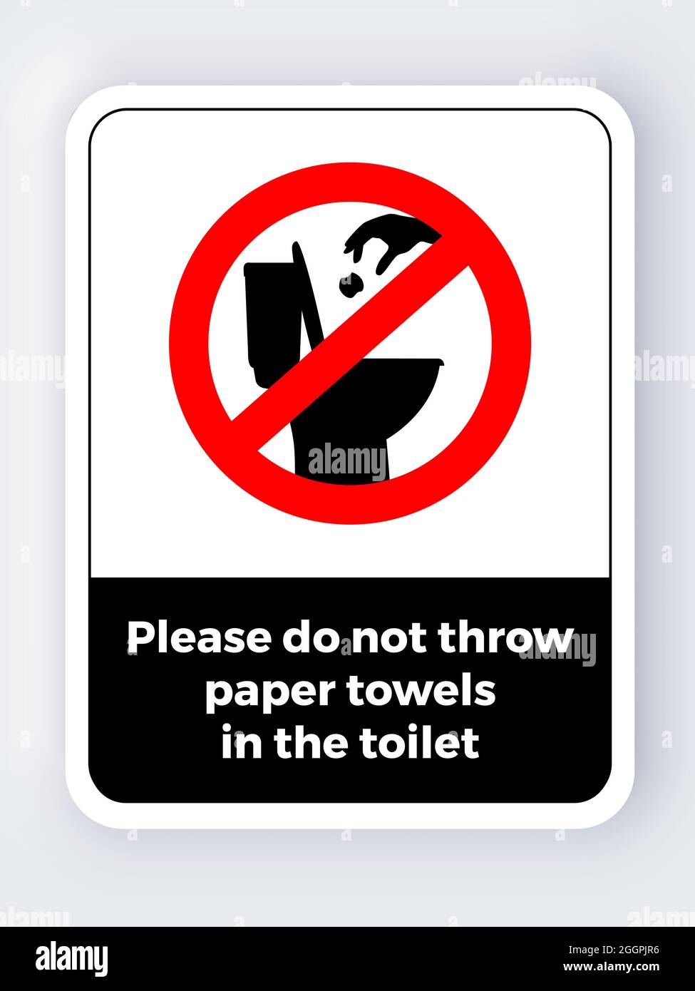 Veuillez ne pas jeter les serviettes de toilette en papier Illustration de Vecteur