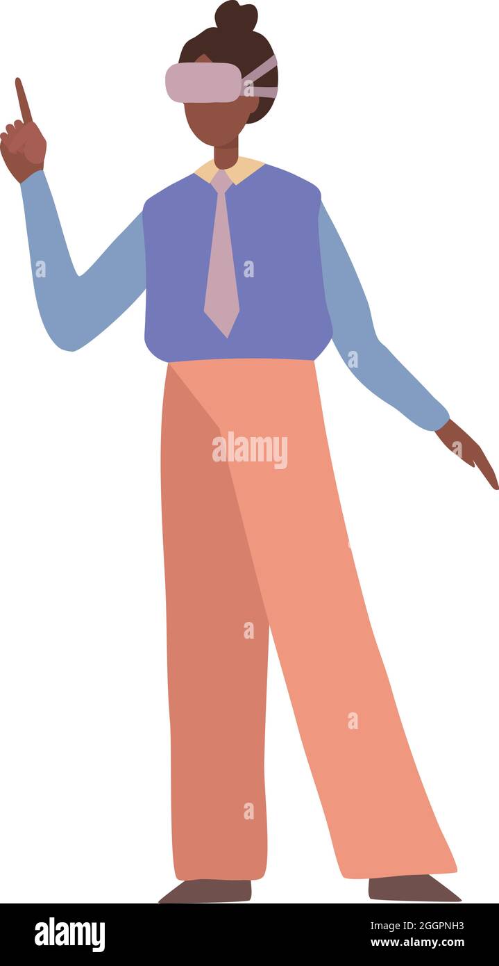 Vecteur de dessin animé d'icône de peinture virtuelle fille. VR art Illustration de Vecteur