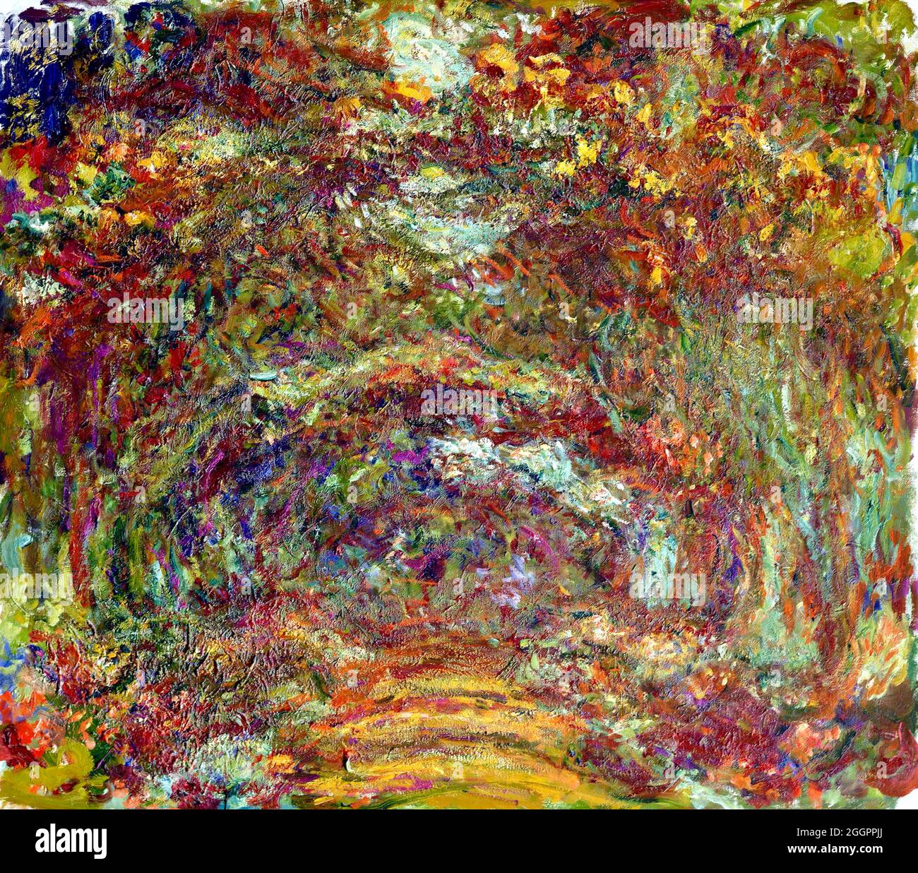 Œuvre de Claude Monet - chemin sous les Arches roses Banque D'Images