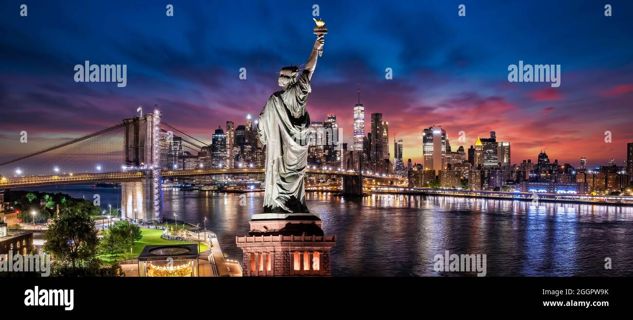 Statue de Liberty Manhattan New York Banque D'Images