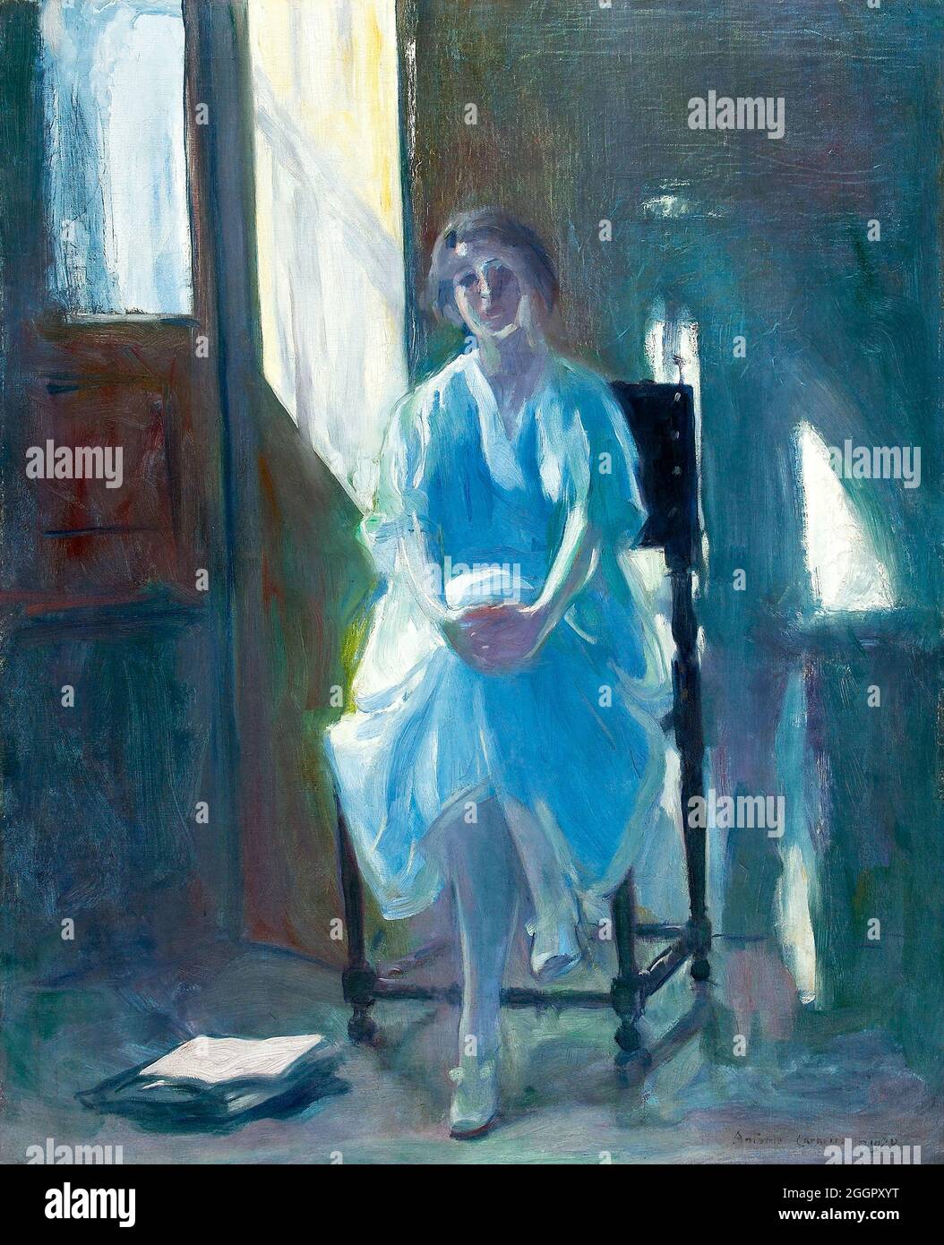 Sinfonia Azul par le peintre expressionniste portugais Antonio Carneiro (1872-1930), huile sur toile, 1920 Banque D'Images