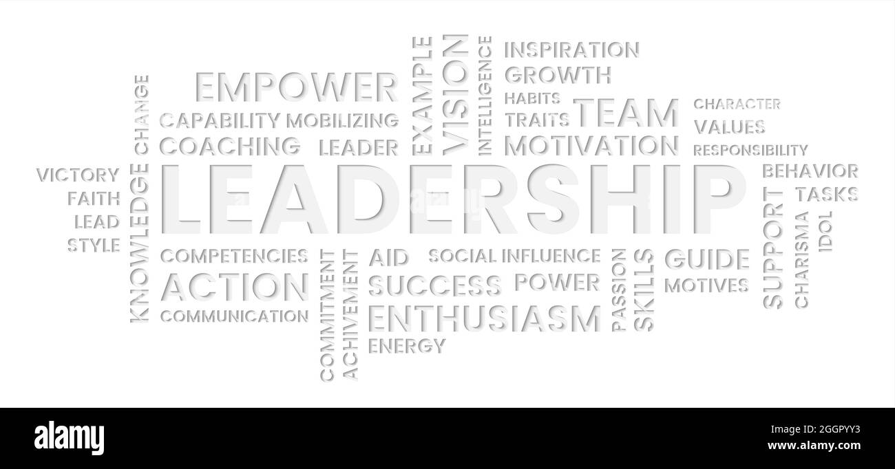 Papier texte de leadership Couper le nuage de mots Illustration de Vecteur