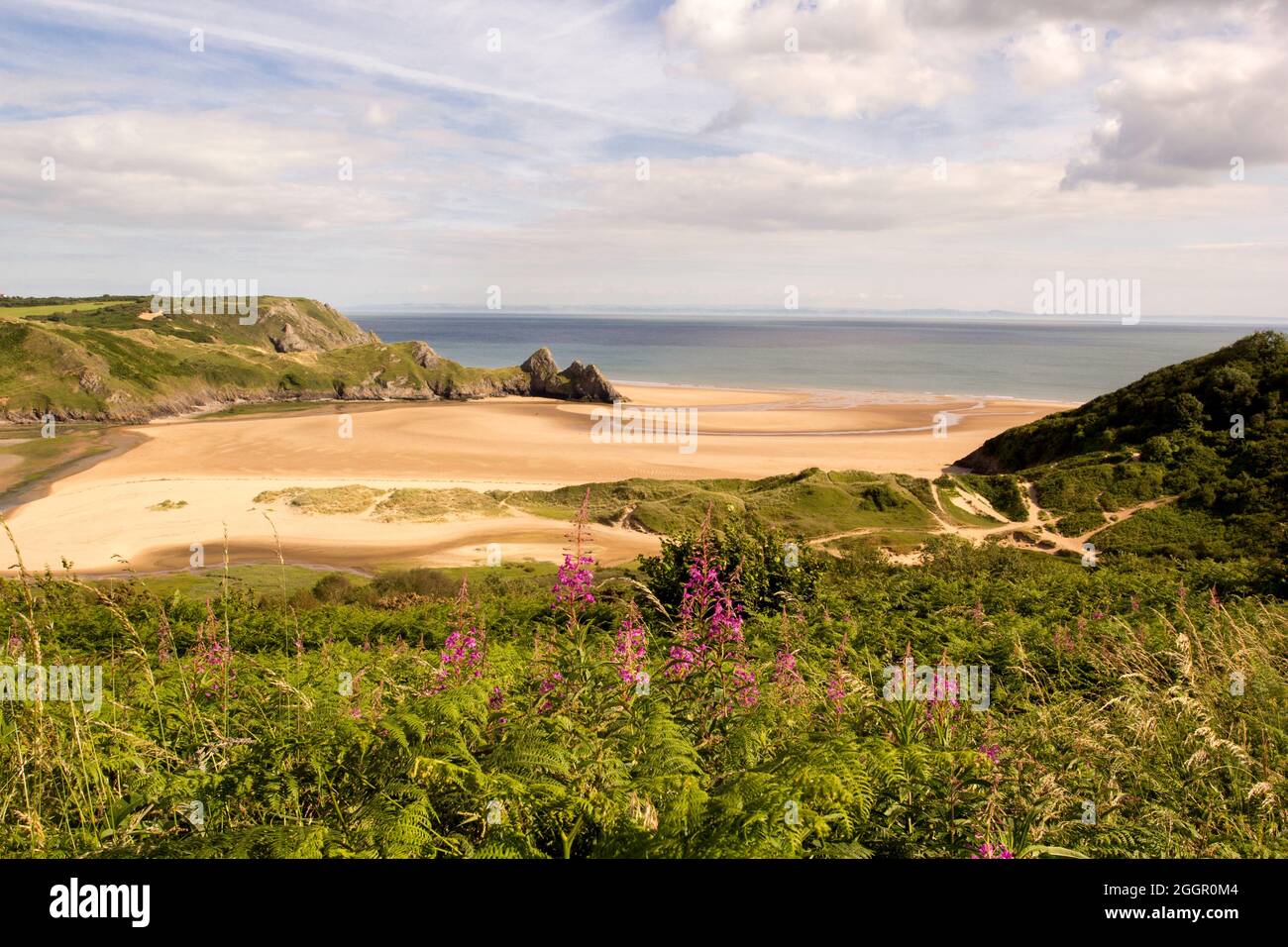 Three Cliffs Bay, Swansea, pays de Galles, Royaume-Uni. Banque D'Images