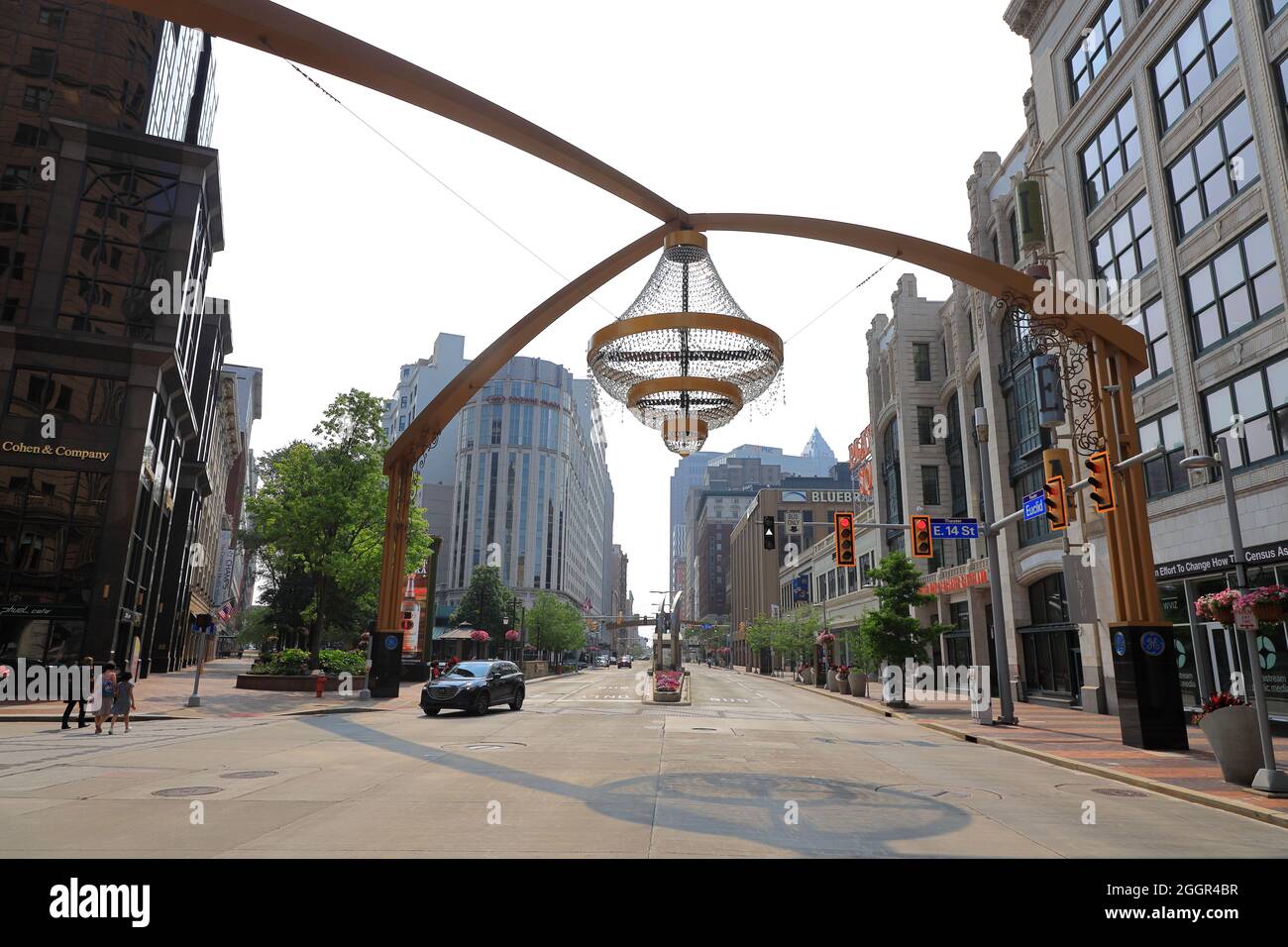 Le lustre géant qui domine Euclid Avenue dans Playhouse Square.Cleveland.Ohio.USA Banque D'Images