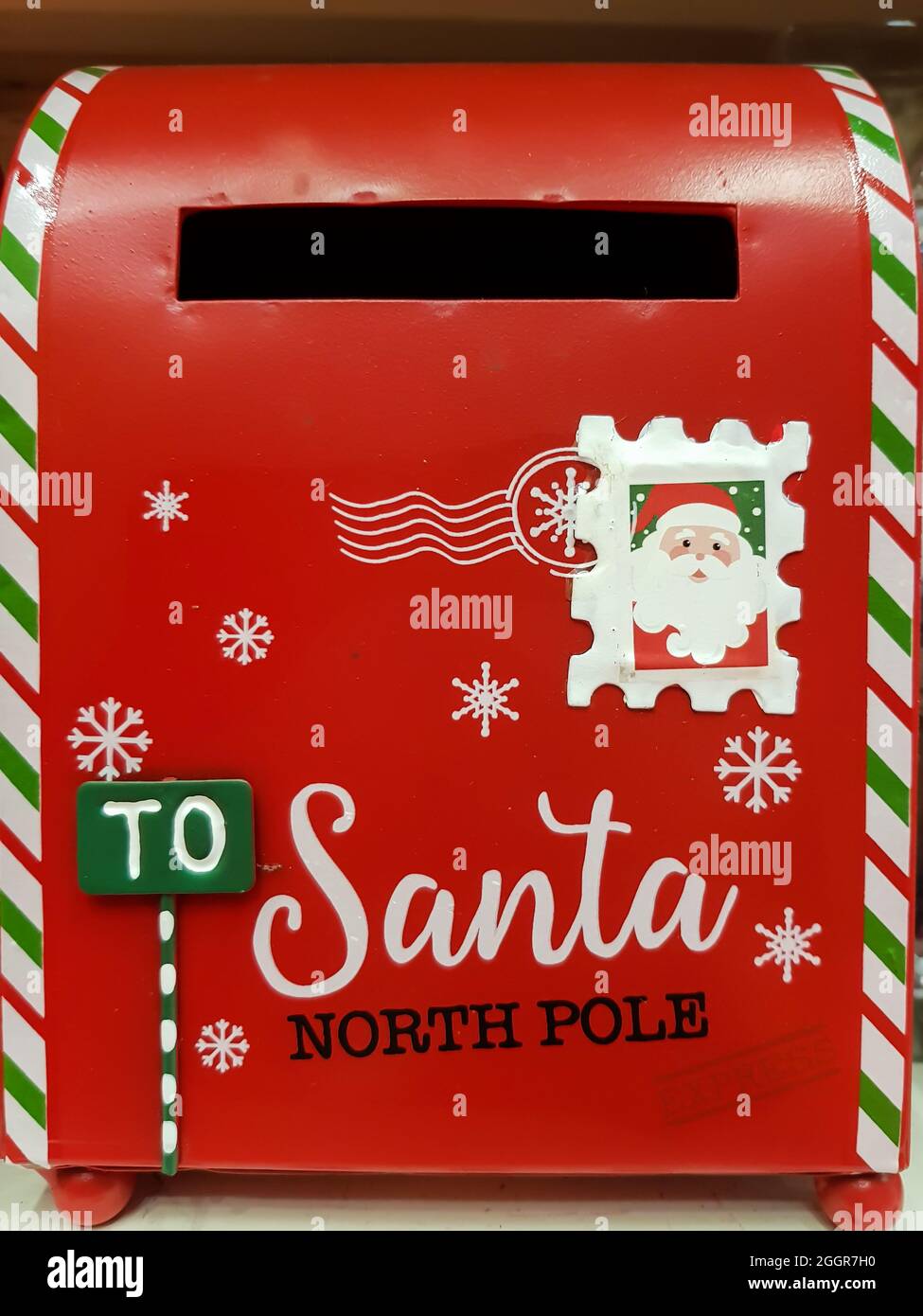 Boîte aux lettres du Père Noël. Lettre au Père Noël dans le pôle nord Banque D'Images