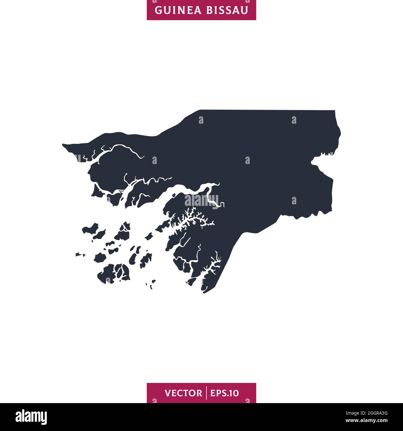 Carte détaillée du modèle de dessin d'illustrations vectorielles de la Guinée-Bissau. Vecteur eps 10. Illustration de Vecteur