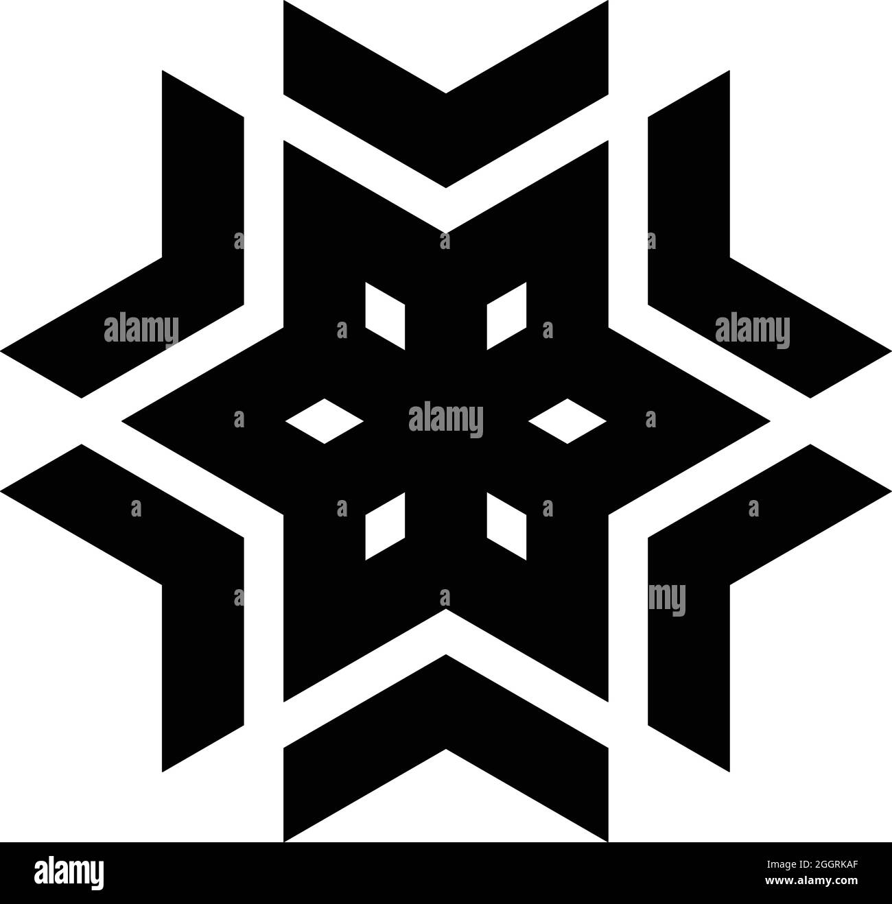 Icône flocon. Thème de Noël et d'hiver. Télévision simple illustration noir sur fond blanc. Illustration de Vecteur