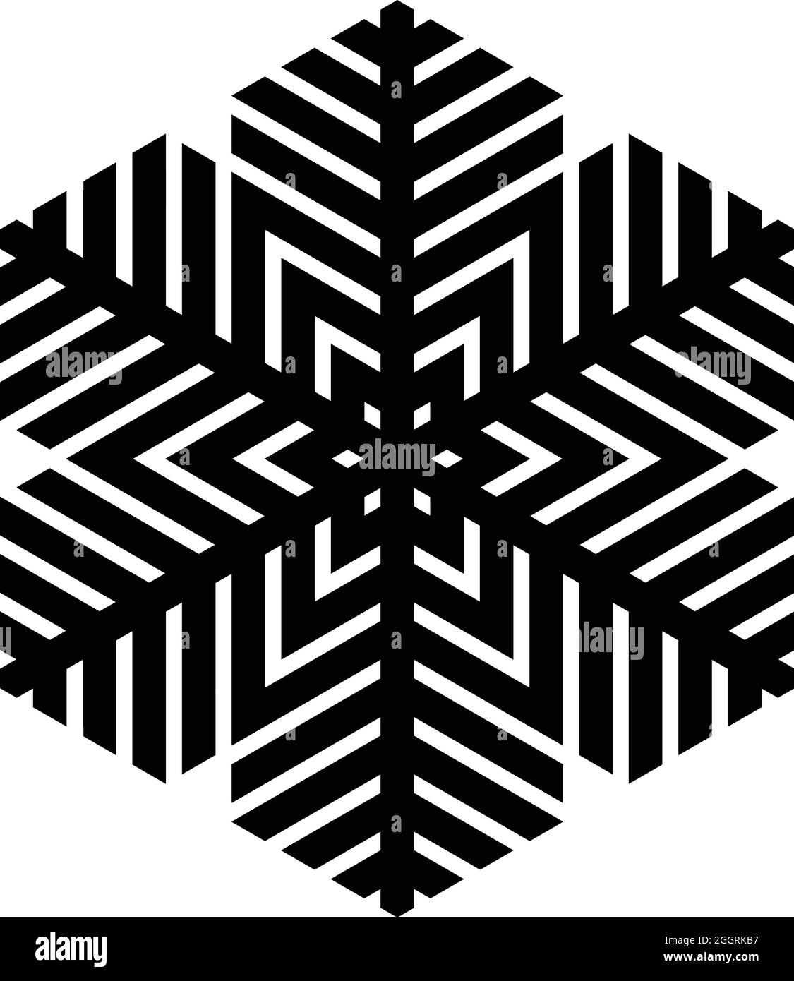 Icône flocon. Thème de Noël et d'hiver. Télévision simple illustration noir sur fond blanc. Illustration de Vecteur