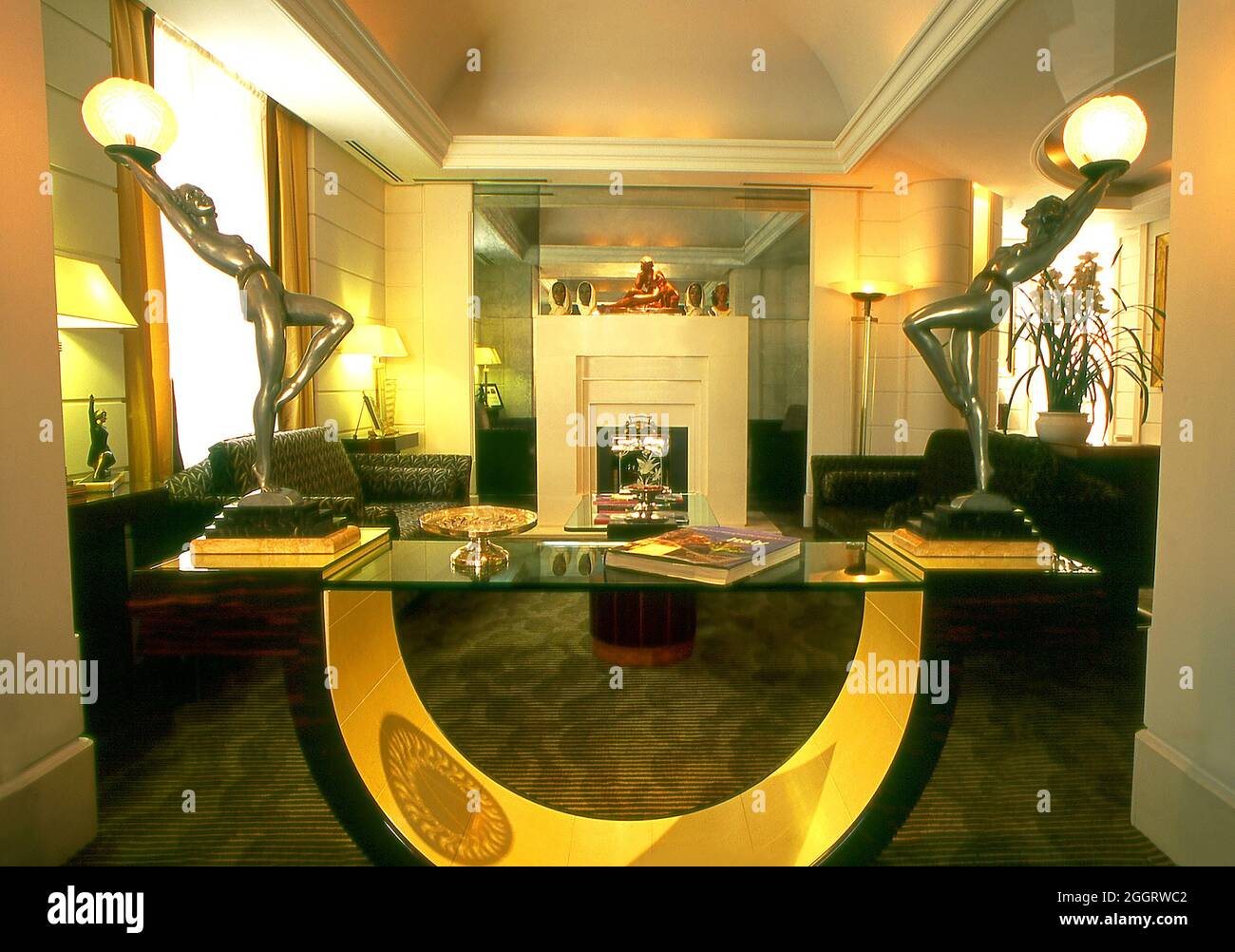 Le salon du merveilleux Lord Byron Hotel à Rome, Italie Banque D'Images