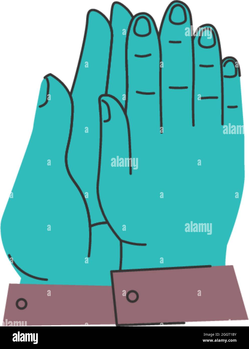 Applaudir les mains gestuelle, plaisir et bonheur Illustration de Vecteur