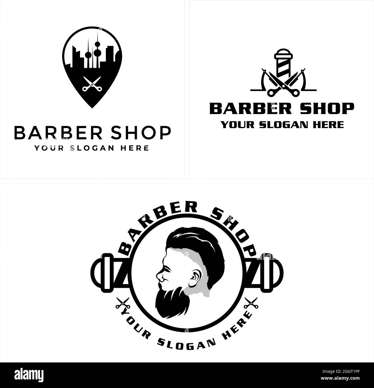 Logo du salon de coiffure Illustration de Vecteur