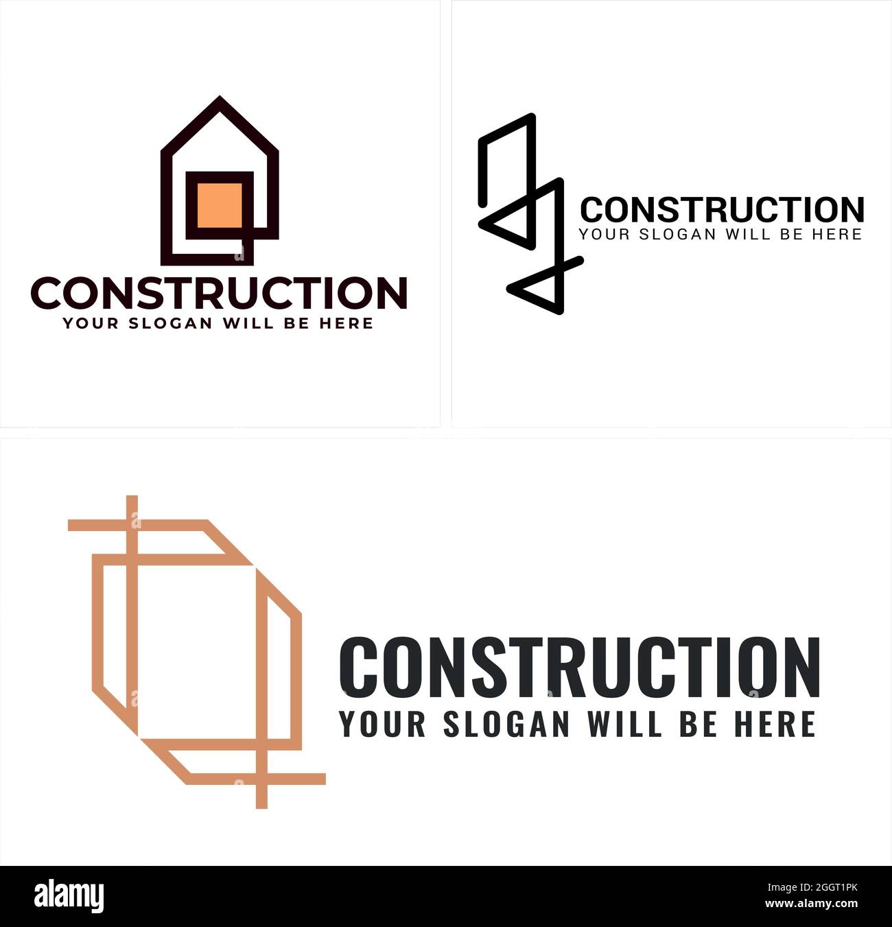 Construction maison bâtiment logo Illustration de Vecteur
