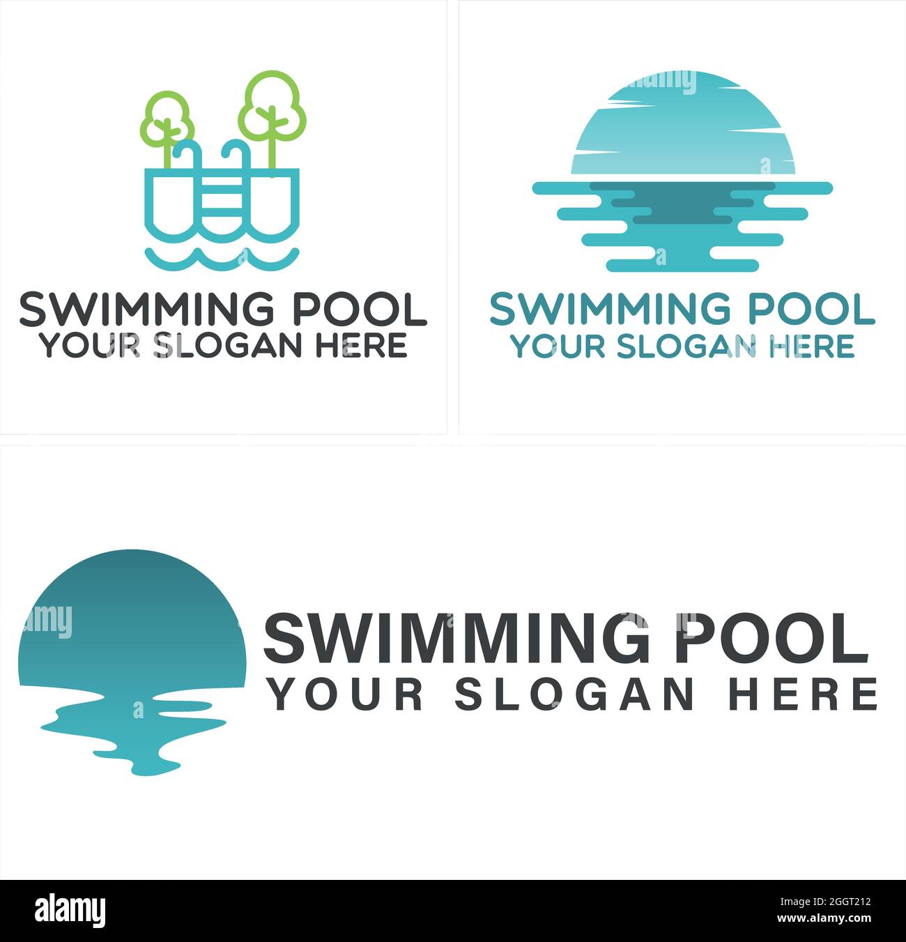 Jeux de loisirs piscine logo Illustration de Vecteur