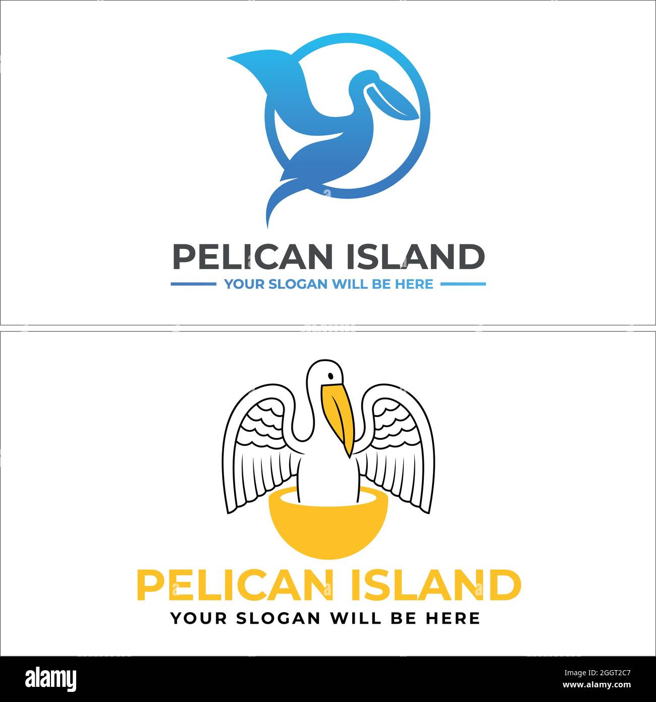 Logo représentant une icône représentant un oiseau pélicans Illustration de Vecteur