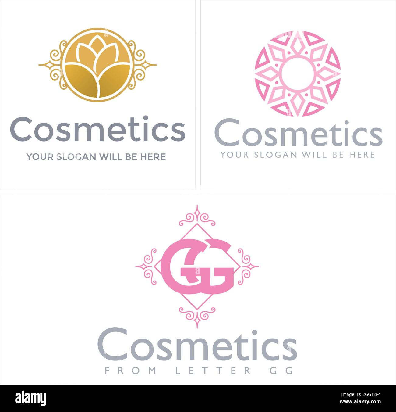 Beauté cosmétiques femmes logo design Illustration de Vecteur