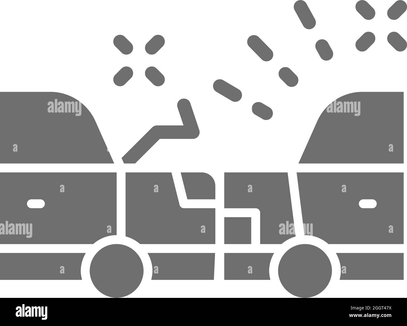 Accident, collision de voiture icône grise. Isolé sur fond blanc Illustration de Vecteur